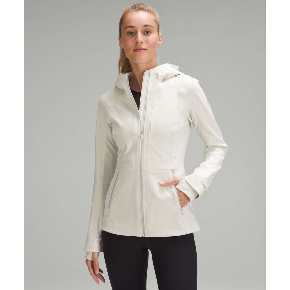 Womens Lululemon cross chill city train jacket coat size 2‎ repel shell bone